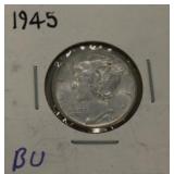 1945P UNC Mercury Dime