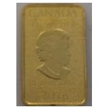 Canada 1/10 oz $25 Gold Bar