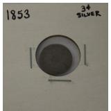 1853 Silver 3 cent