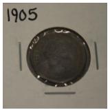 1905 Barber Dime