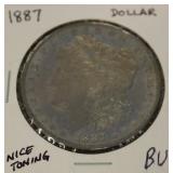 1887 Morgan Dollar with toning