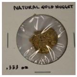.333 oz Natural Gold Nugget