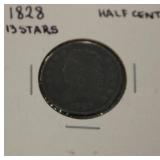 1828 Half Cent with 13 Stars