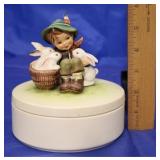 Hummel "Boy w/Rabbits" Trinket Box