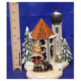 Hummel Figure & Stand "Wintertime Duet/ Chapel"