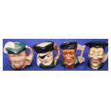 4pc Audley Englad Toby Mugs