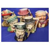 Lot of 6 Japanese Toby mugs