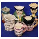 6 pc Japanese Toby Mugs
