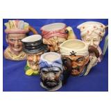 Lot of 6 Japanese Toby Mugs