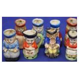 8pc Japanese Toby Mugs
