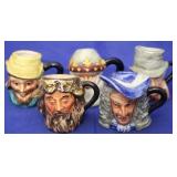 5 Franlkin Mint Toby Mugs