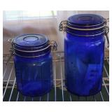 2-pc Cobalt Blue Cannisters