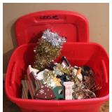 Tote of Christmas Decorations