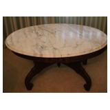 Marble Top Oval Table
