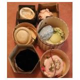 Lot of 6 Antique/Vintage Hats w/Boxes