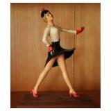 Woman Figure on Wood Base