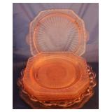 Lot of Pink Depression Glass Items