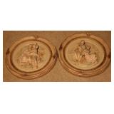 Pair of Vintage Ceramic Wall Hangings