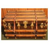 Antique Flat-Top Trunk w/Contents