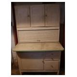 Antique Hoosier Cabinet with Contents