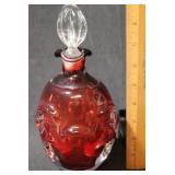 Ruby Red Glass Decanter