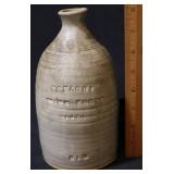 Art Pottery Wine Bottle - Signed