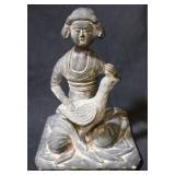 Oriental Art Pottery Statue - AS IS - Reglued Head