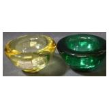 Pair Colored Crystal Candle Holders - 2pc.