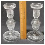 Pair Crystal Candleholders - 2pc.