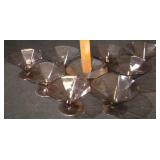Set of  9 Purple Glass Dessert Glasses