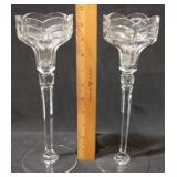 Pair Crystal Candle Holders - 2pc.
