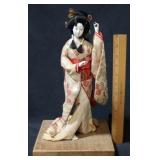 Oriental Doll on Wood Stand