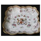 Antique Hand Painted Square Bowl