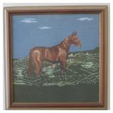 Framed "Horse" Needlepoint