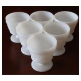 Set of 6 Milk Glass Goblets
