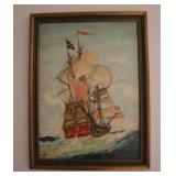 Oil on Board Painting - Signed