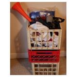 Plastic Bins w/ Assorted Items