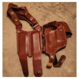 Leather Pistol Holder w/ Magazine Holder