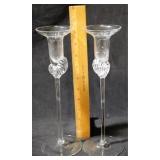Pair Glass Candle Holders - 2pc.