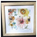 Framed Floral Watercolor Print 15"x15"