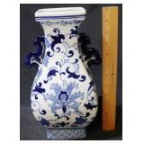 Blue / White Transferware Oriental Vase