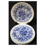 Set of 6 Grindley Blue / White Transferware Plates