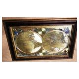 Antique Style Framed World Map - 28"x38"