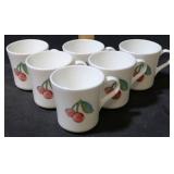Set of 6 Corning "Cherry" Mugs