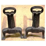 Pair Cast Iron Andirons