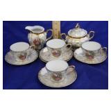 11 pc Creamer, Sugar, Cups & Saucers Set (11pc)