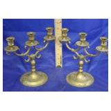 Pair Brass Candle Holders (2pc)