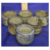 Set of 6 Art Pottery Stoneware Cups