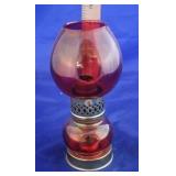 Cranberry Glass Oil Lamp