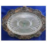 Silver Plated Glass Liner Serving Platter